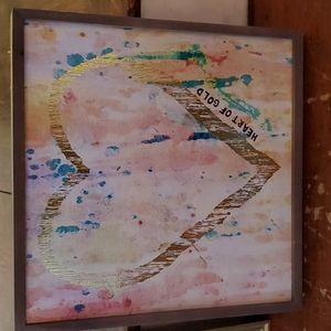 Natural Life wooden box frame Heart of Gold painting